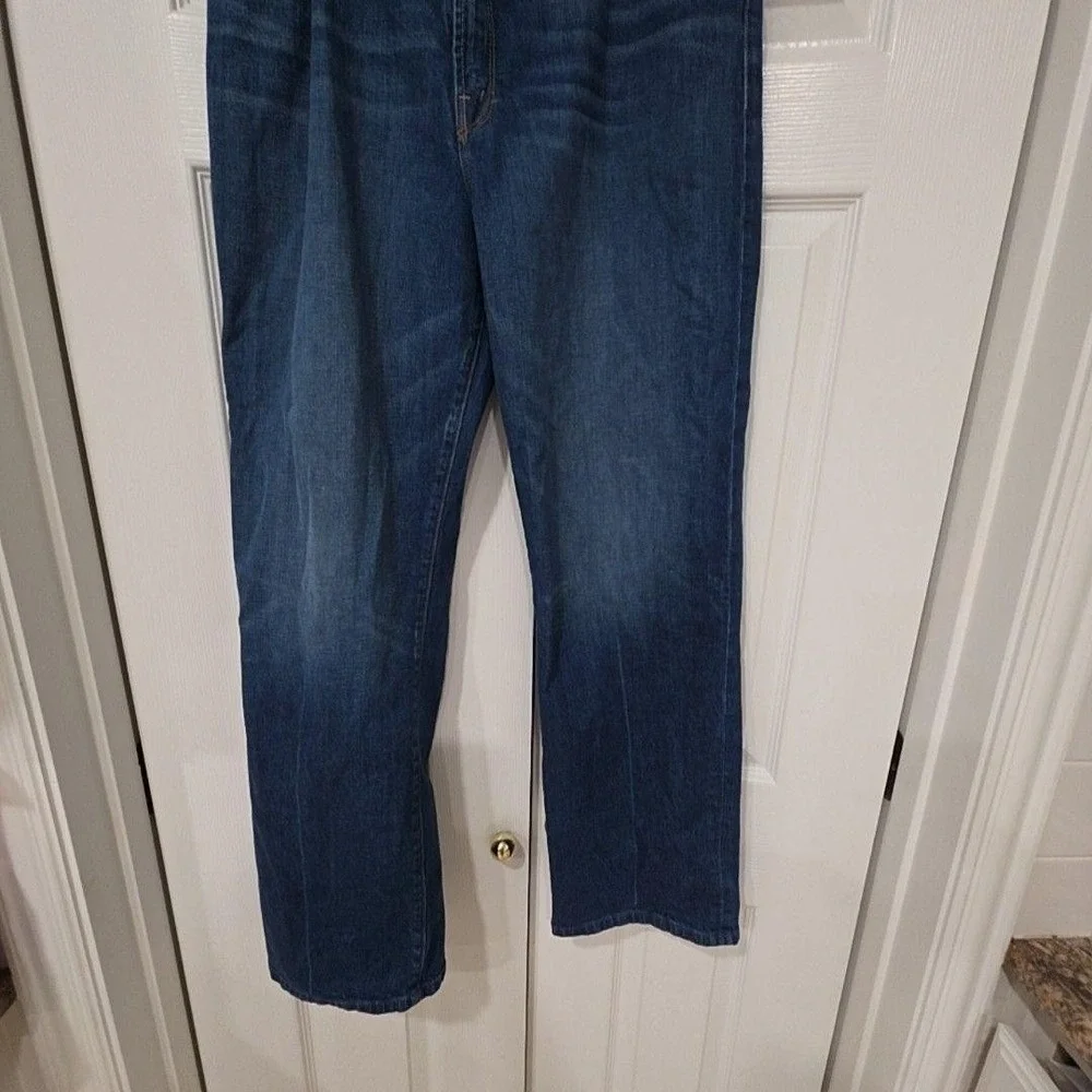 Mother Jeans Womens 26 Blue Wash The Pinch Sneak Straight Denim Bad Reputation